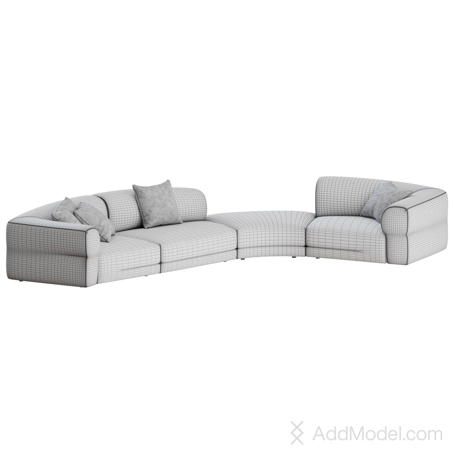 Emile Modular Curved Sofa By Molteni&C 3D Model