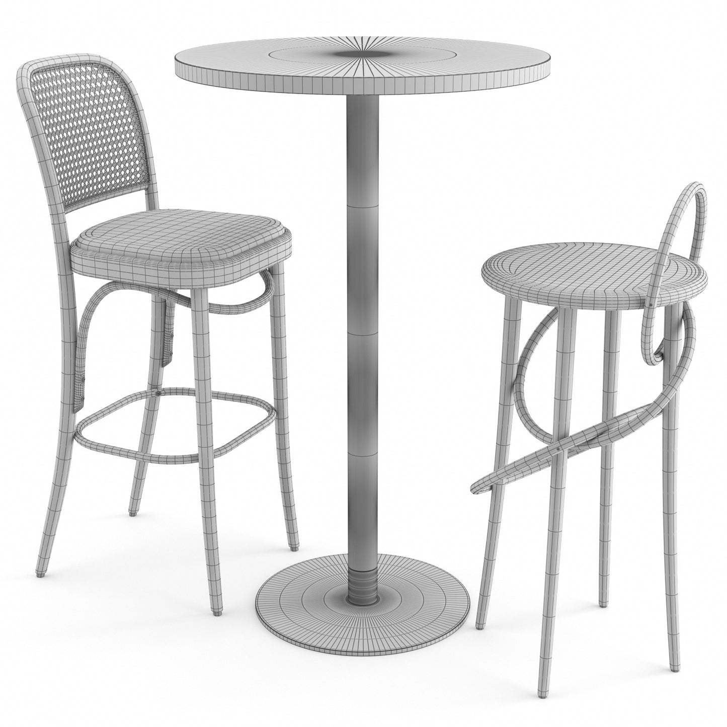 Stool + Table By Wiener GTV Design Thonet 3D Model