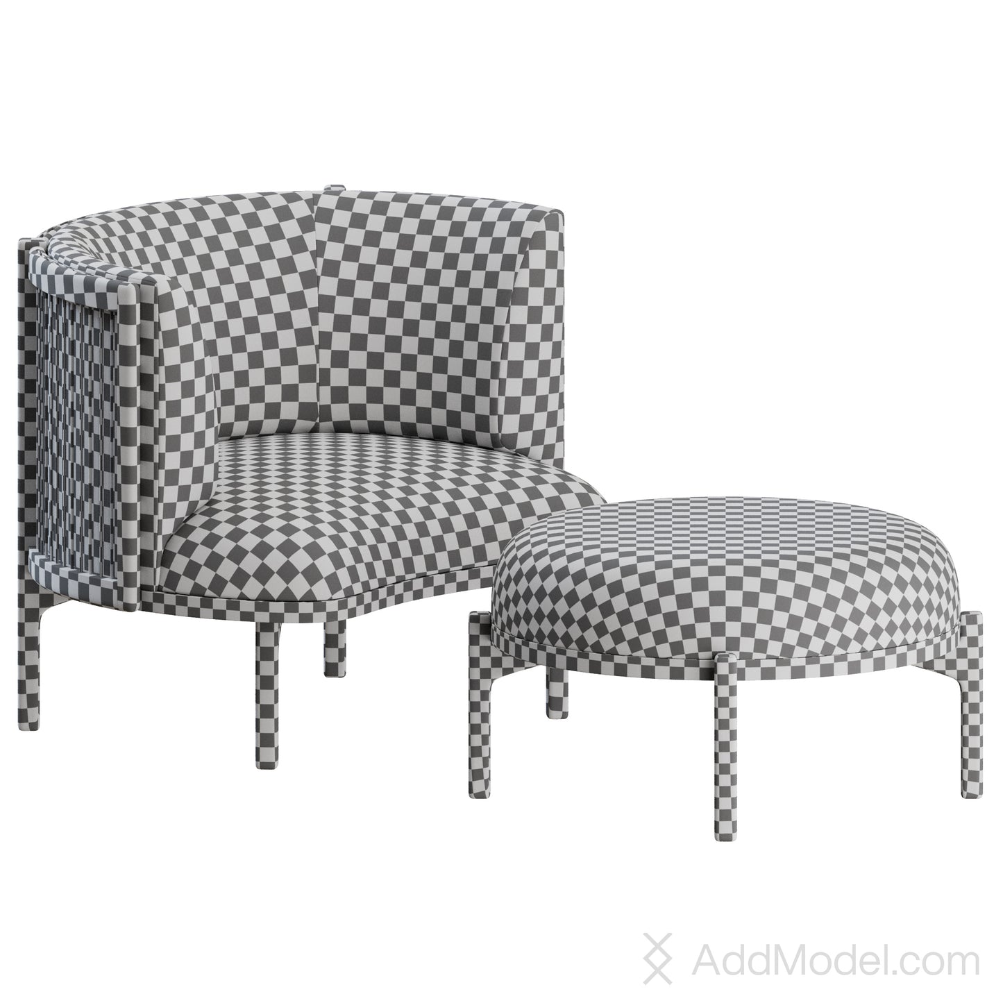 Sideways Lounge Chair By Carl Hansen 3D Model