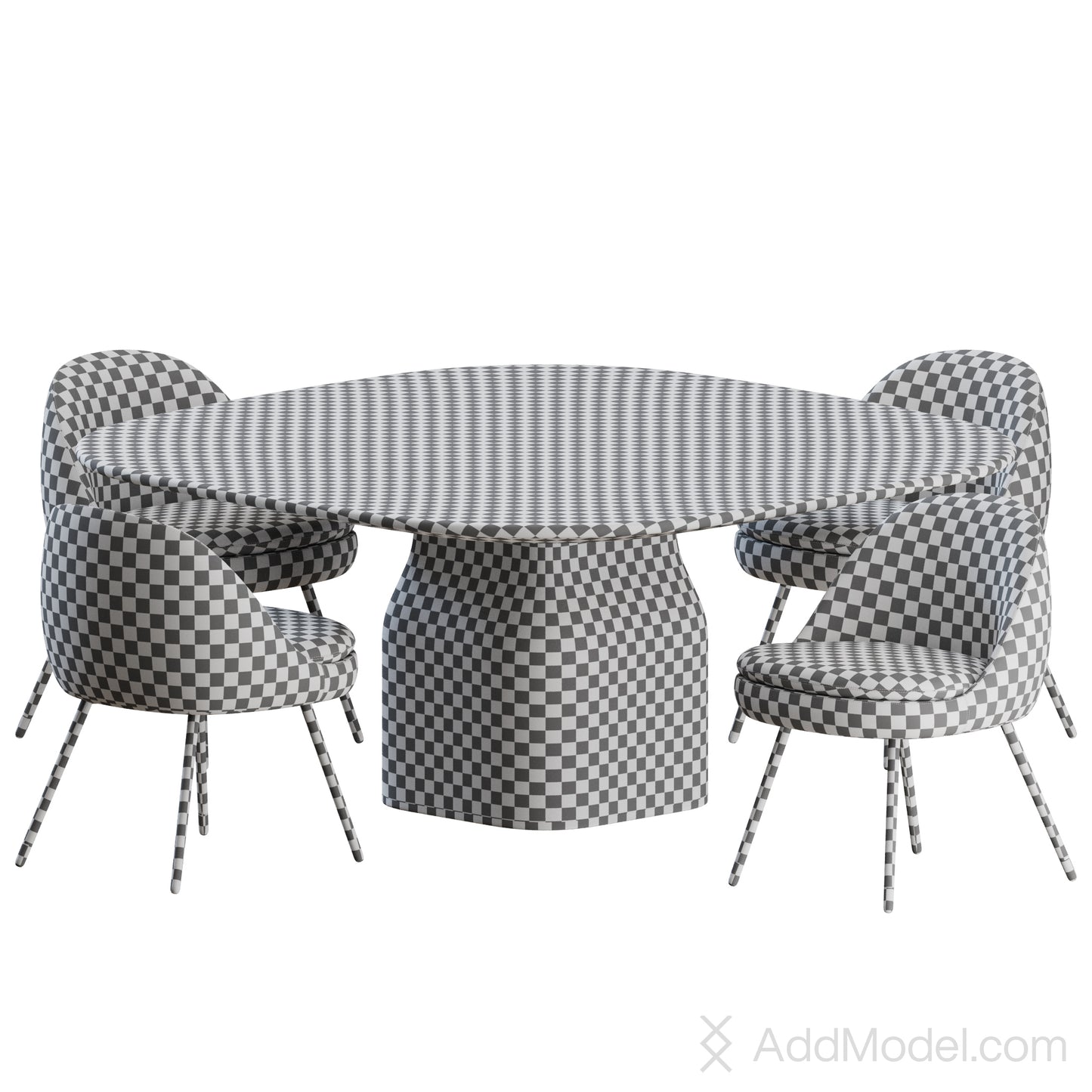 Sendai Chair Saki Table By Minotti 3D Model