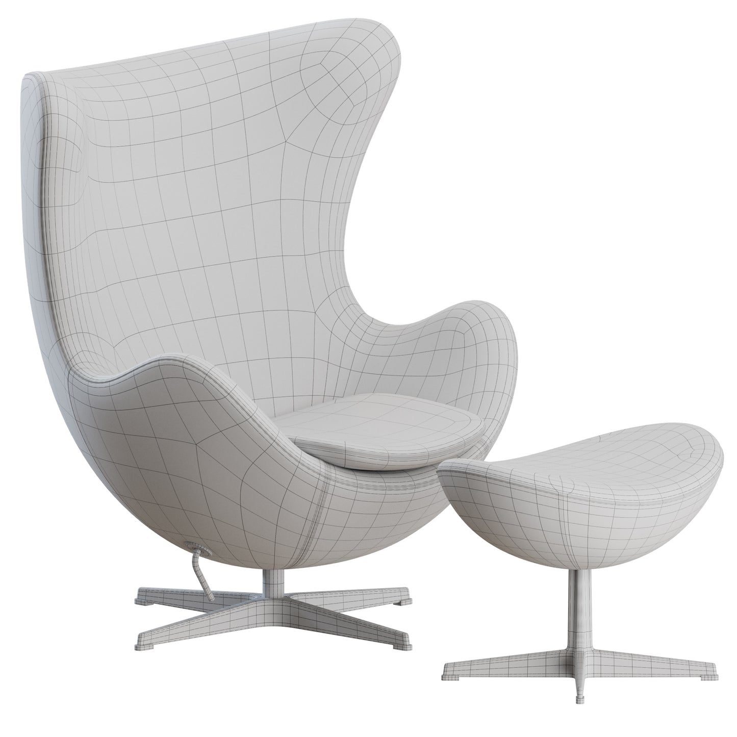 Egg Lounge Chair + Foot Stool Fritz Hansen 3D Model