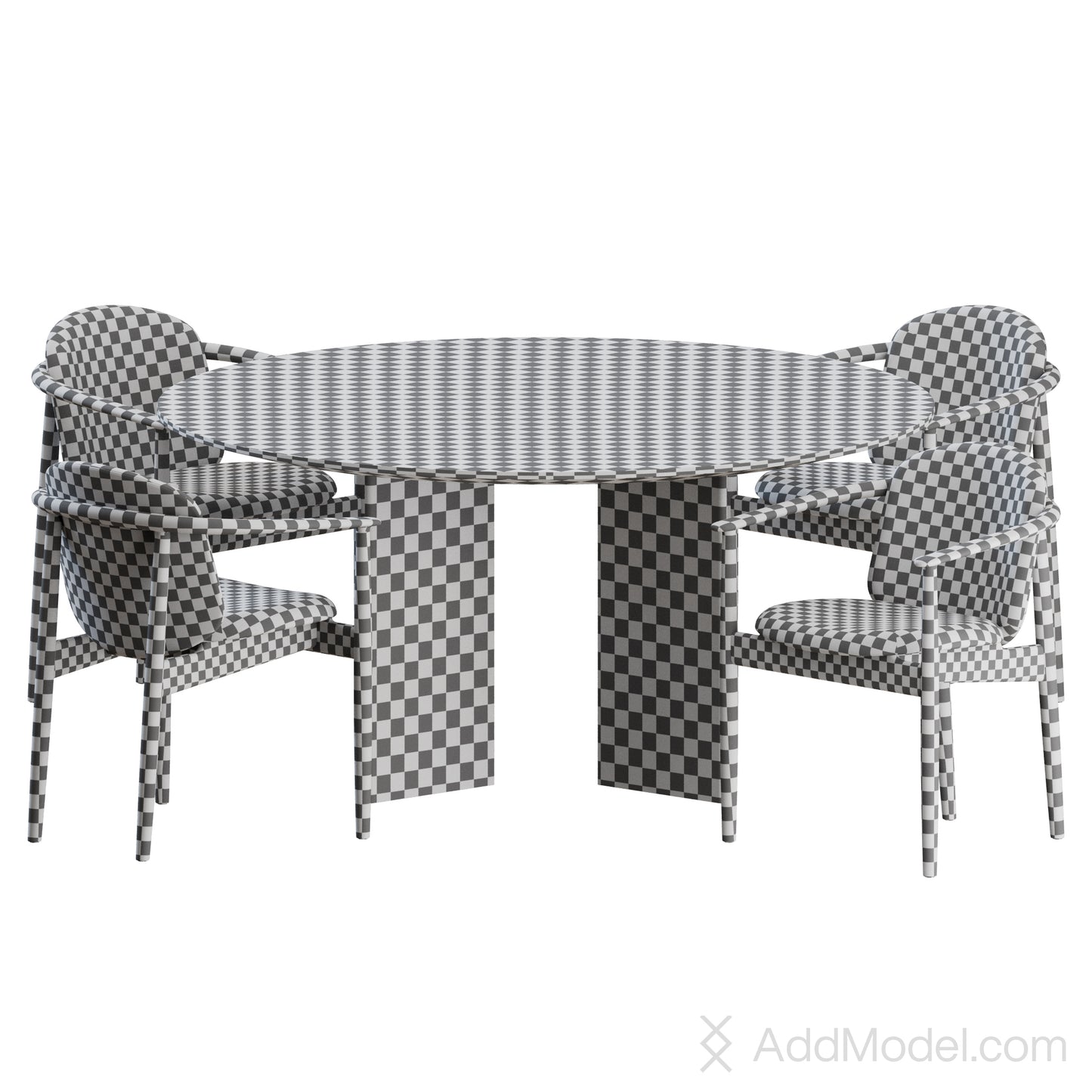 A-DC05 Chair A-DT03 Table By Karimoku Case 3D Model