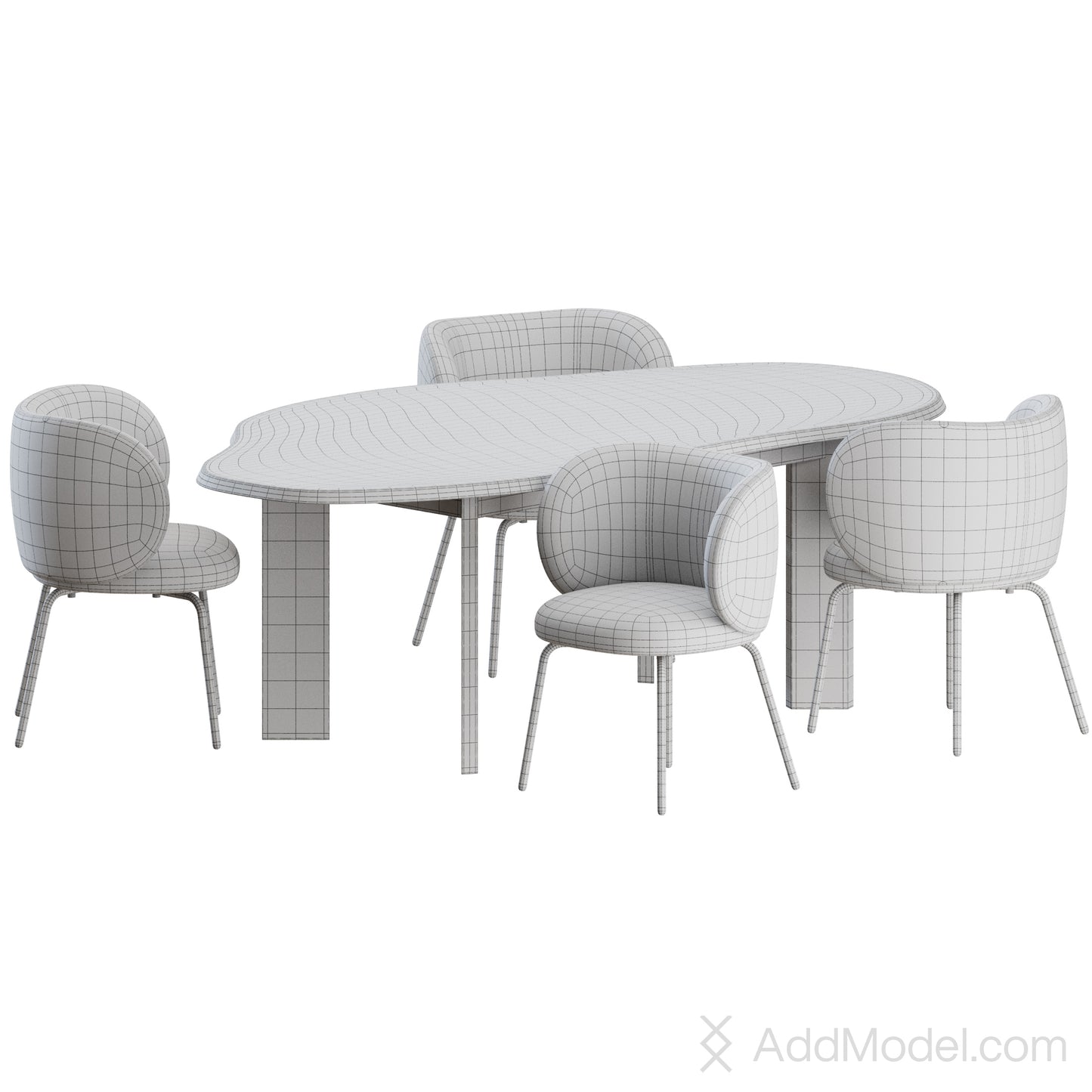 Rico Dining Set 02 By Ferm Living 3D Model