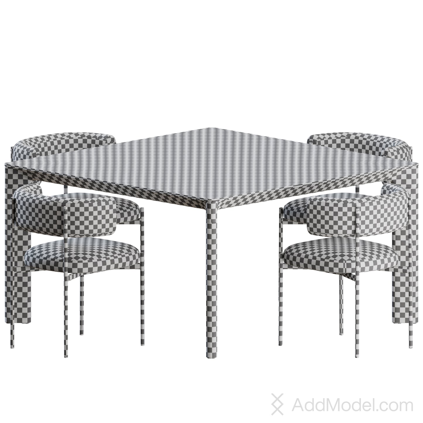 Amelie Chair and Planum Table By MIDJ 3D Model