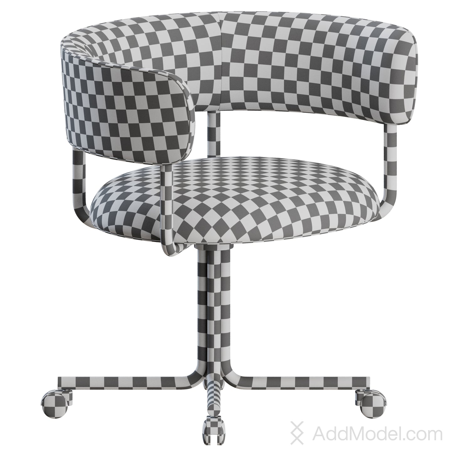 Font Swivel Wheels Armchair By Mobel Copenhagen 3D Model