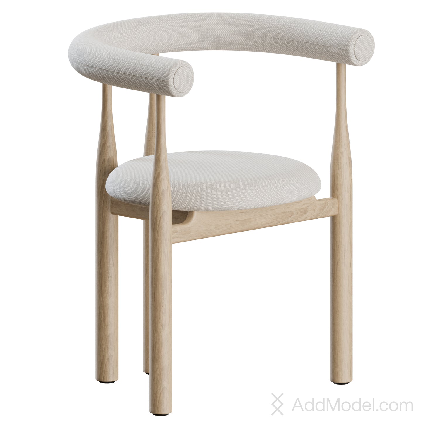 Bukowski Chair Fully Upholstered By Newworks 3D Model