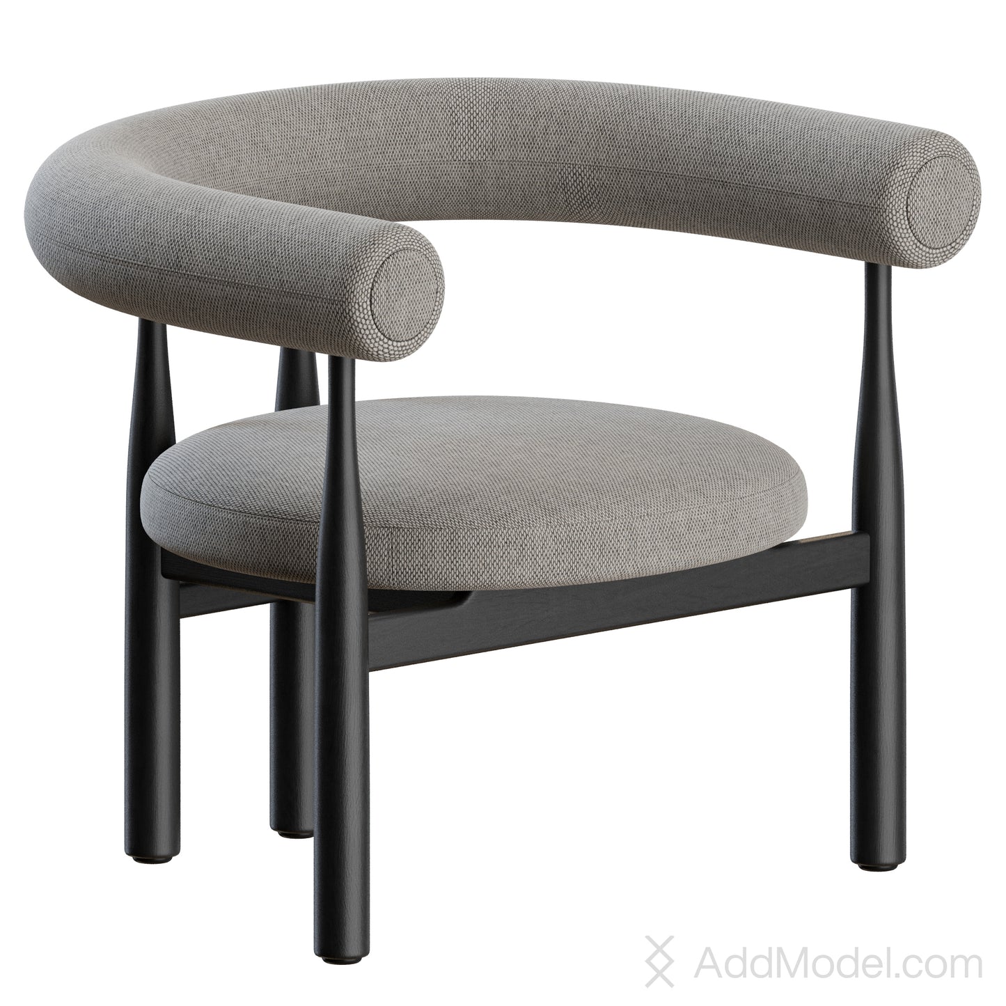 Bukowski Armchair Fully Upholstered By Newworks 3D Model