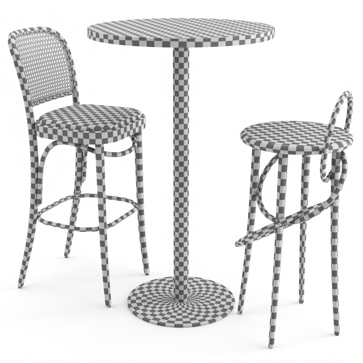 Stool + Table By Wiener GTV Design Thonet 3D Model