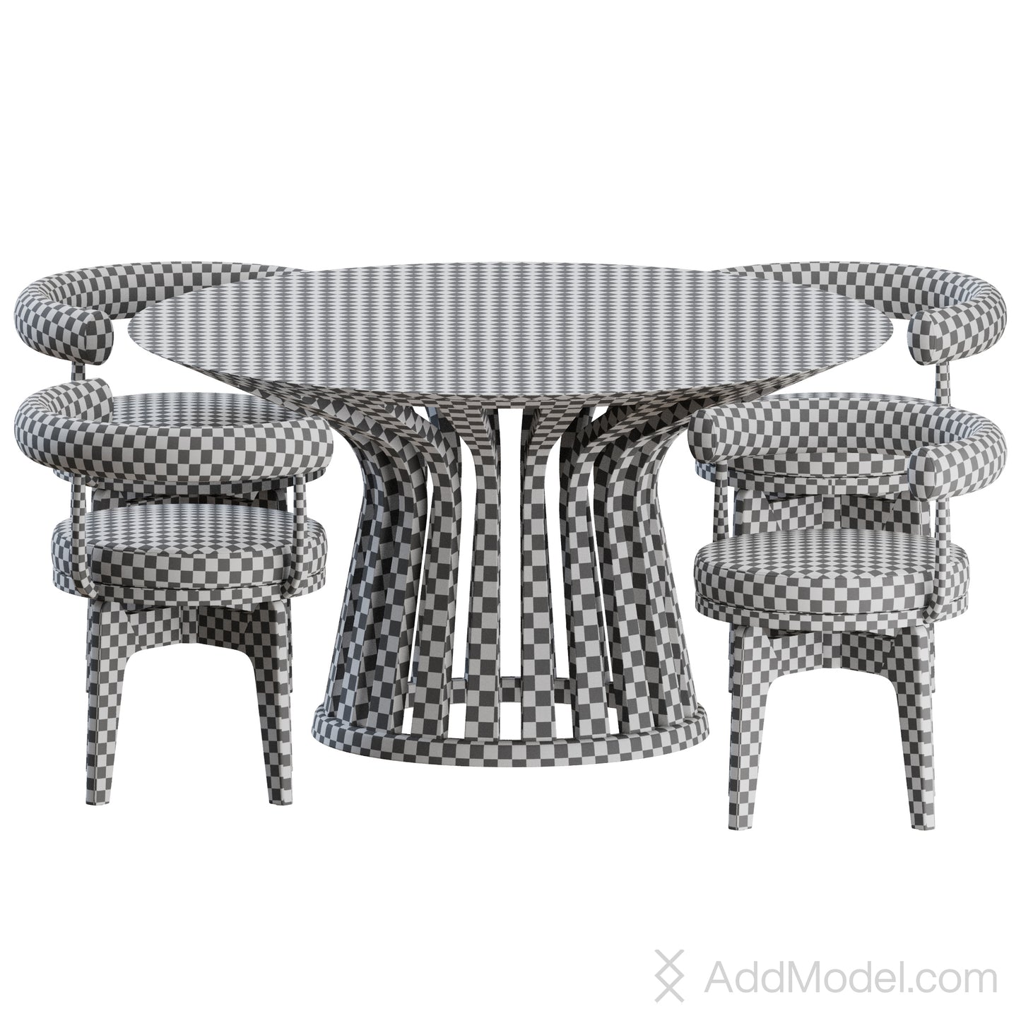 Indochine Mid-Century Dining Set By Cassina 3D Model