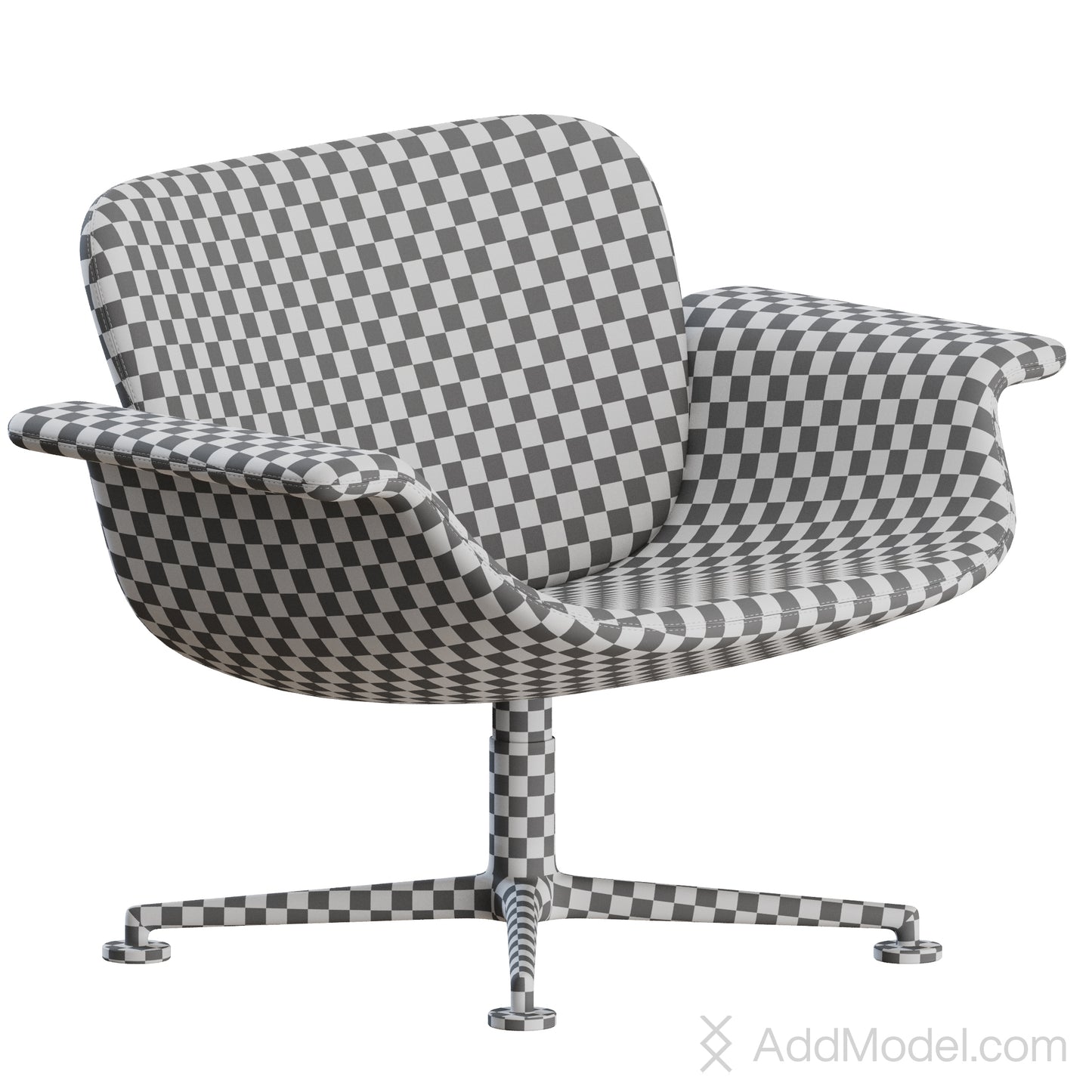 KN01 Swivel Lounge Chair By Knoll 3D Model