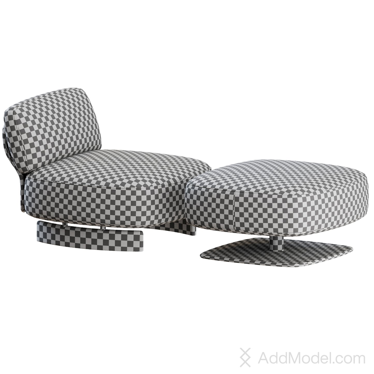 Saki Armchair and Footstool By Minotti 3D Model