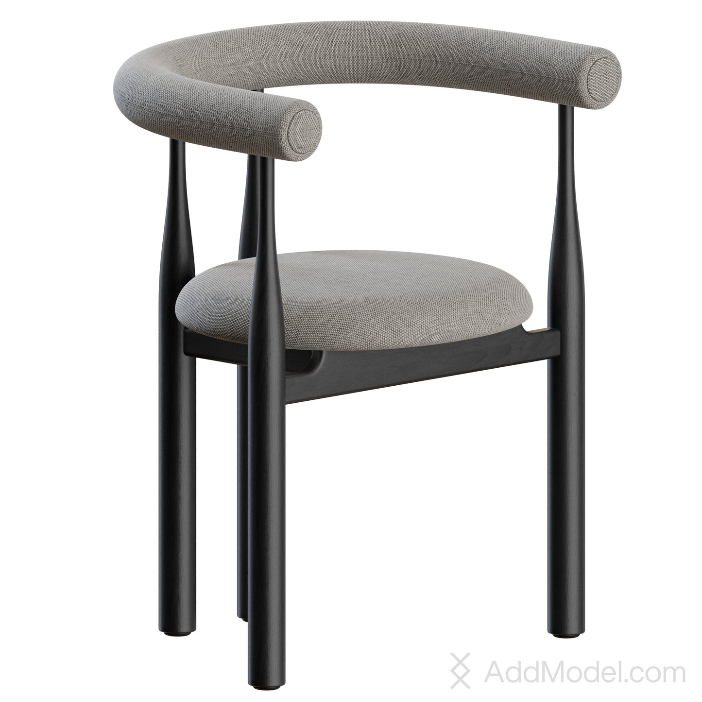 Bukowski Chair Fully Upholstered By Newworks 3D Model