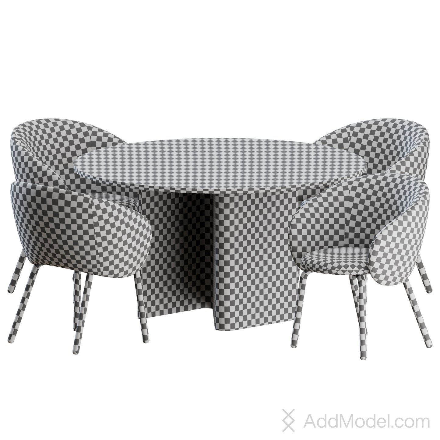 Nebulona Chair & Nami Dining Table By Miniforms 3D Model
