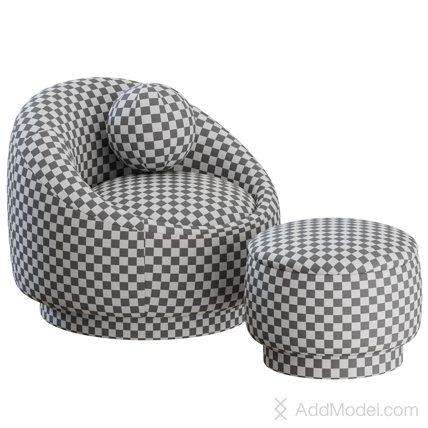 Berlin Armchair & Ottoman By Pierre Frey 3D Model