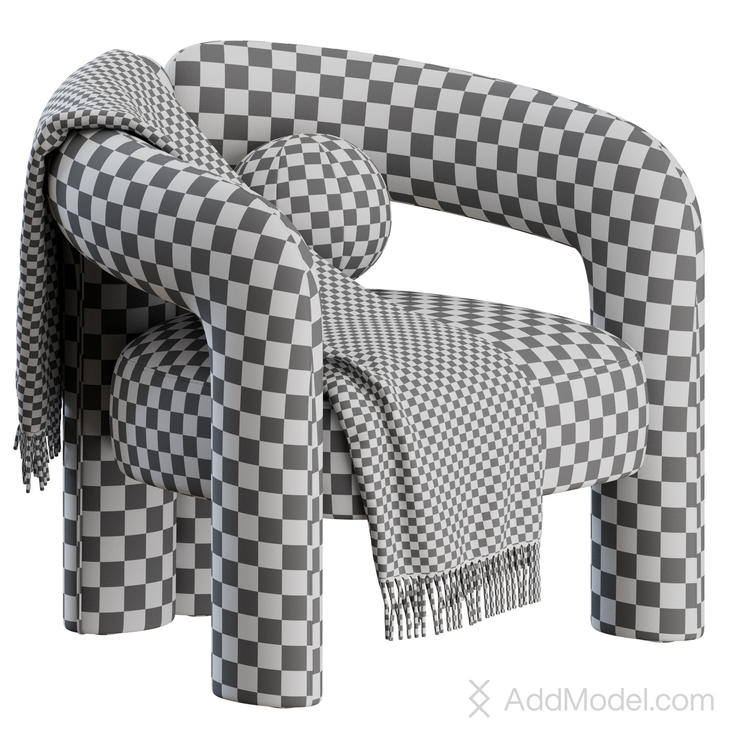 Dudet Armchair With Pillow By Cassina 3D Model