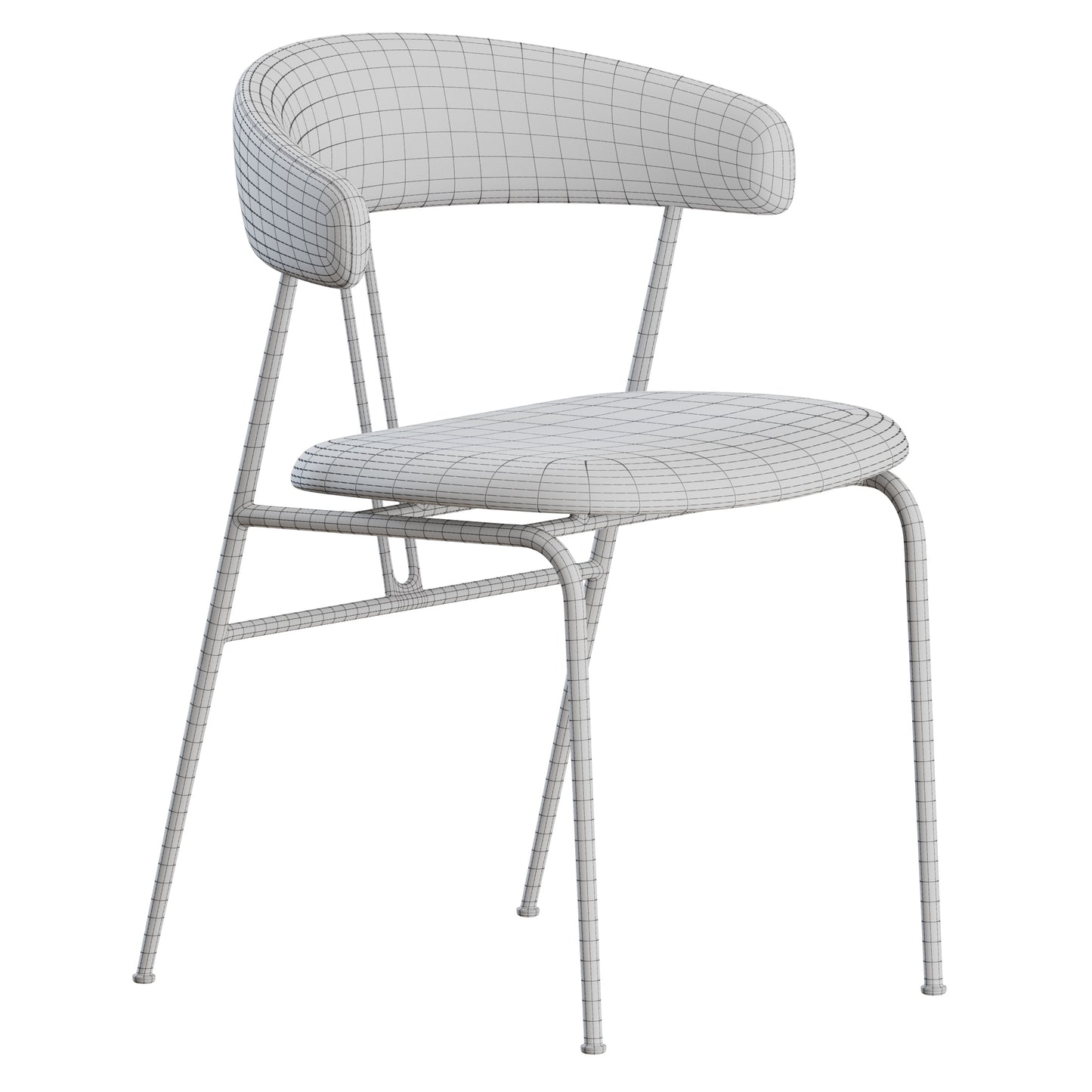 Violin Dining Chair Fully Upholstered By Gubi 3D Model