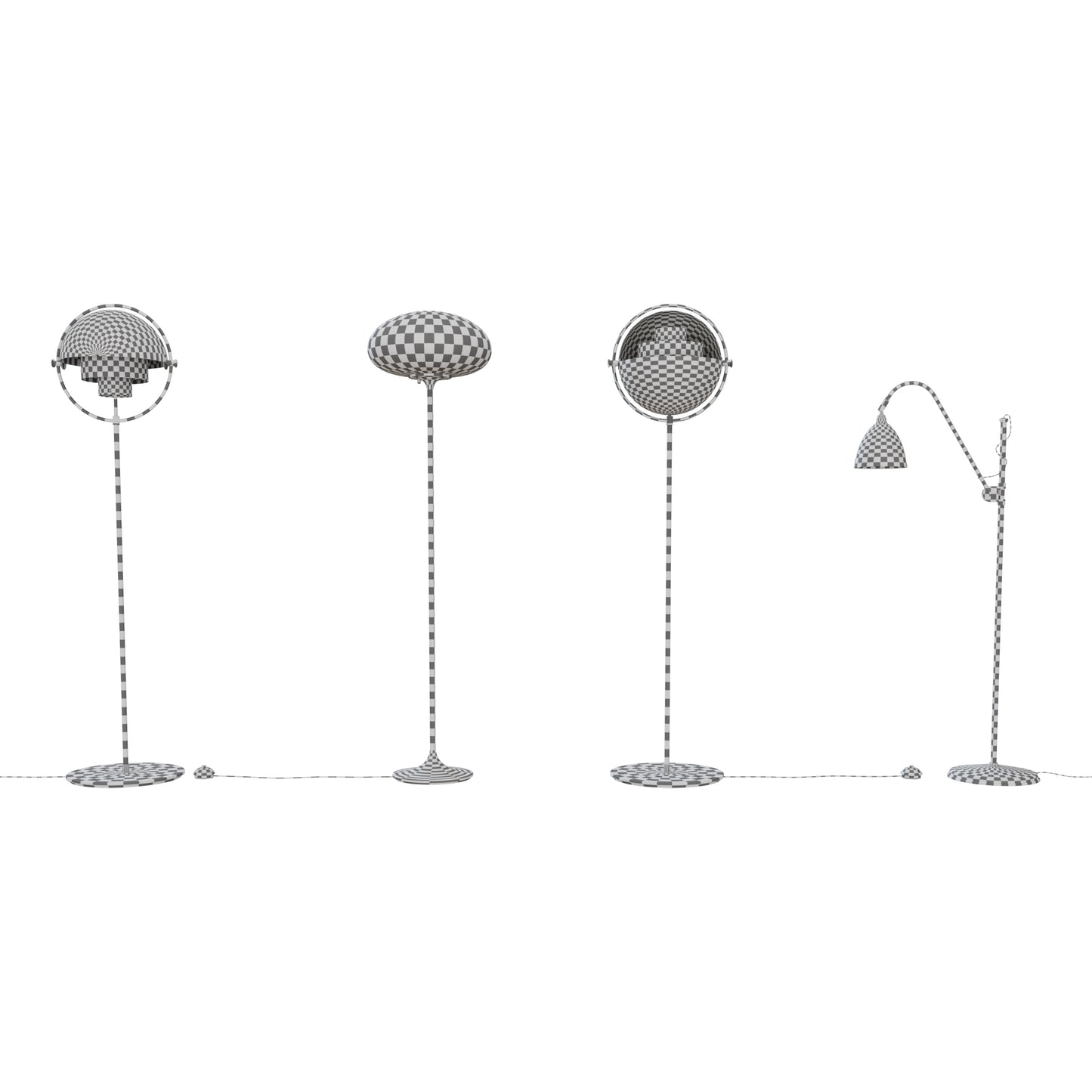 Floor Lamps Collection 02 By Gubi 3D Model