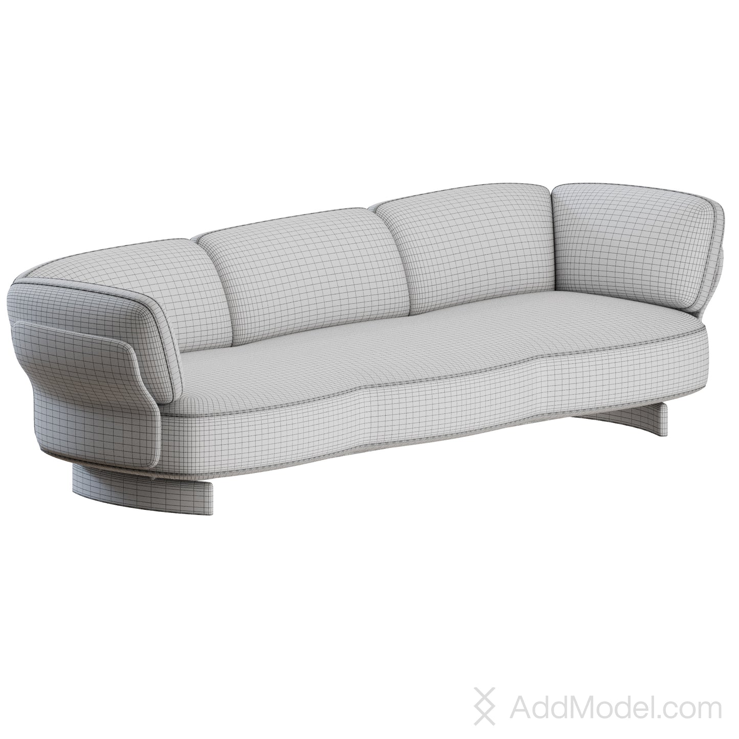 Saki 3 Seater Sofa By Minotti 3D Model