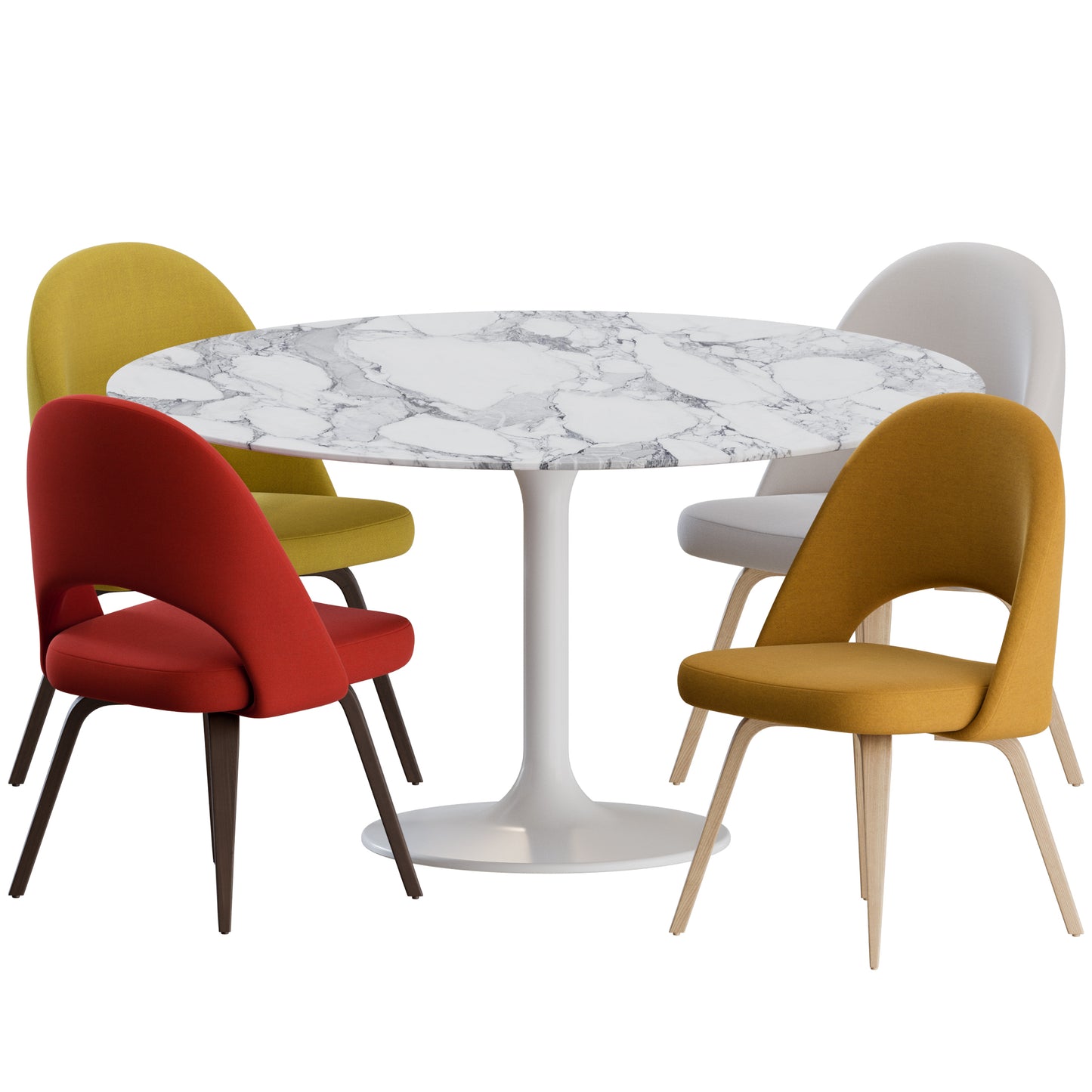 Dining Set 01 By Knoll 3D Model