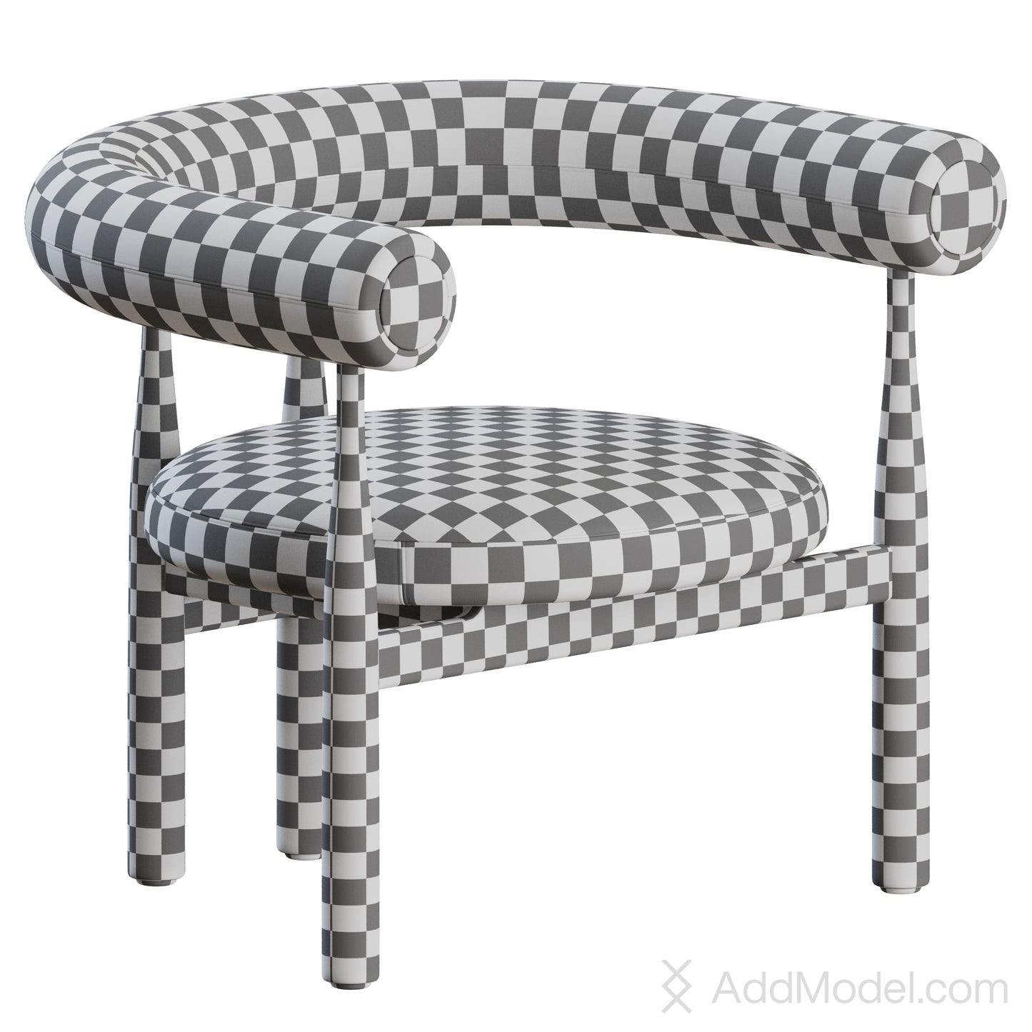 Bukowski Armchair Fully Upholstered By Newworks 3D Model
