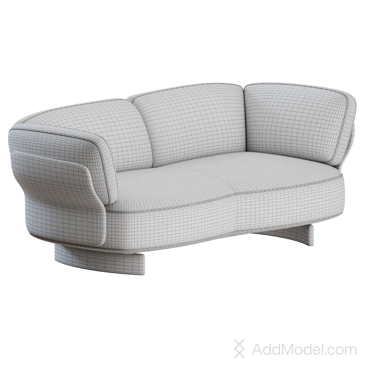 Saki 2 Seater Sofa By Minotti 3D Model