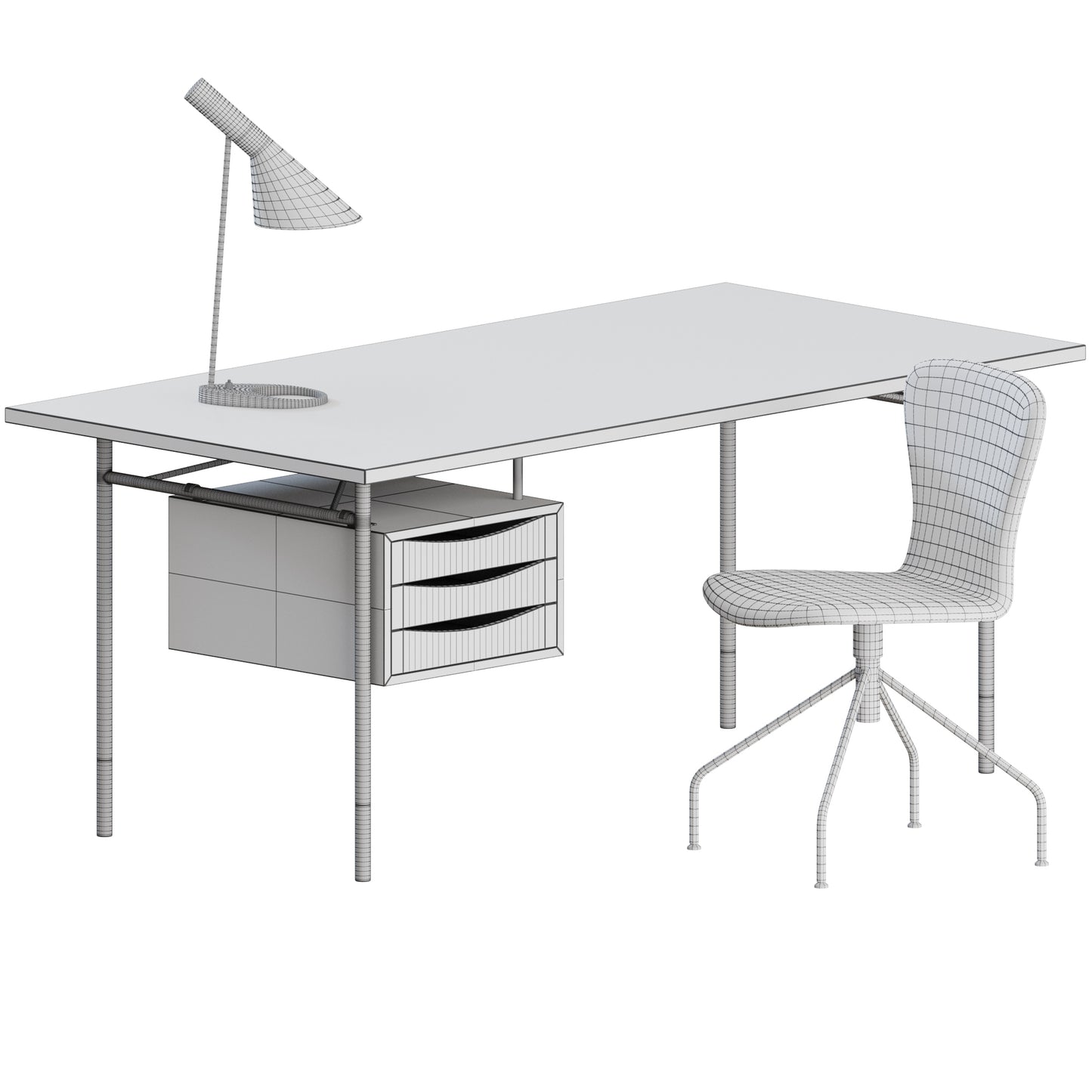 Danish Mid-Century Office Set 3D Model