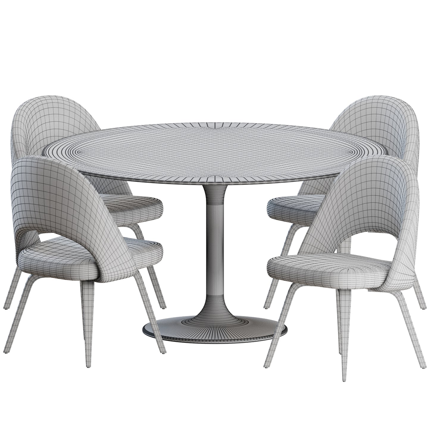 Dining Set 01 By Knoll 3D Model