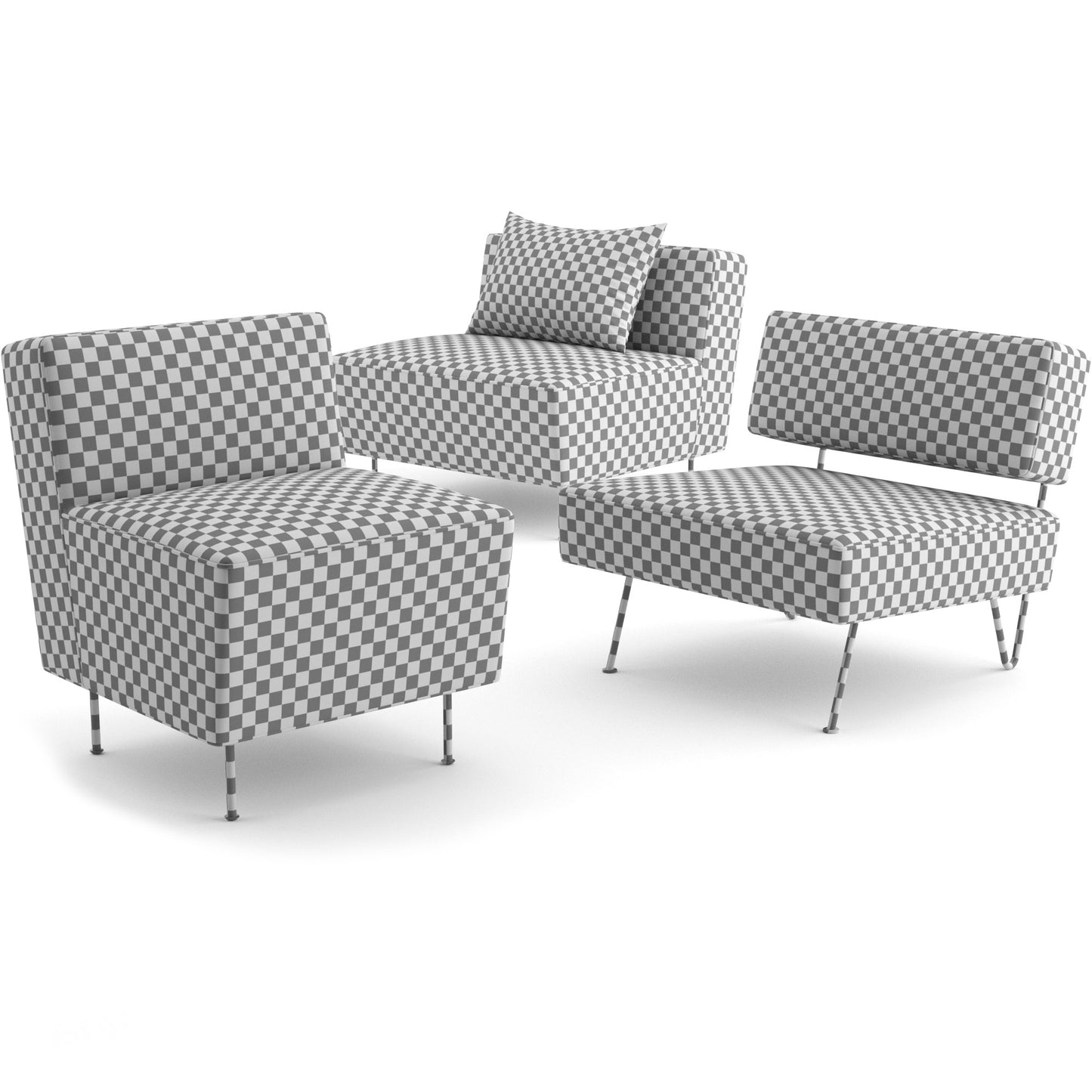 Modern Line Lounge Chairs By Gubi 3D Model
