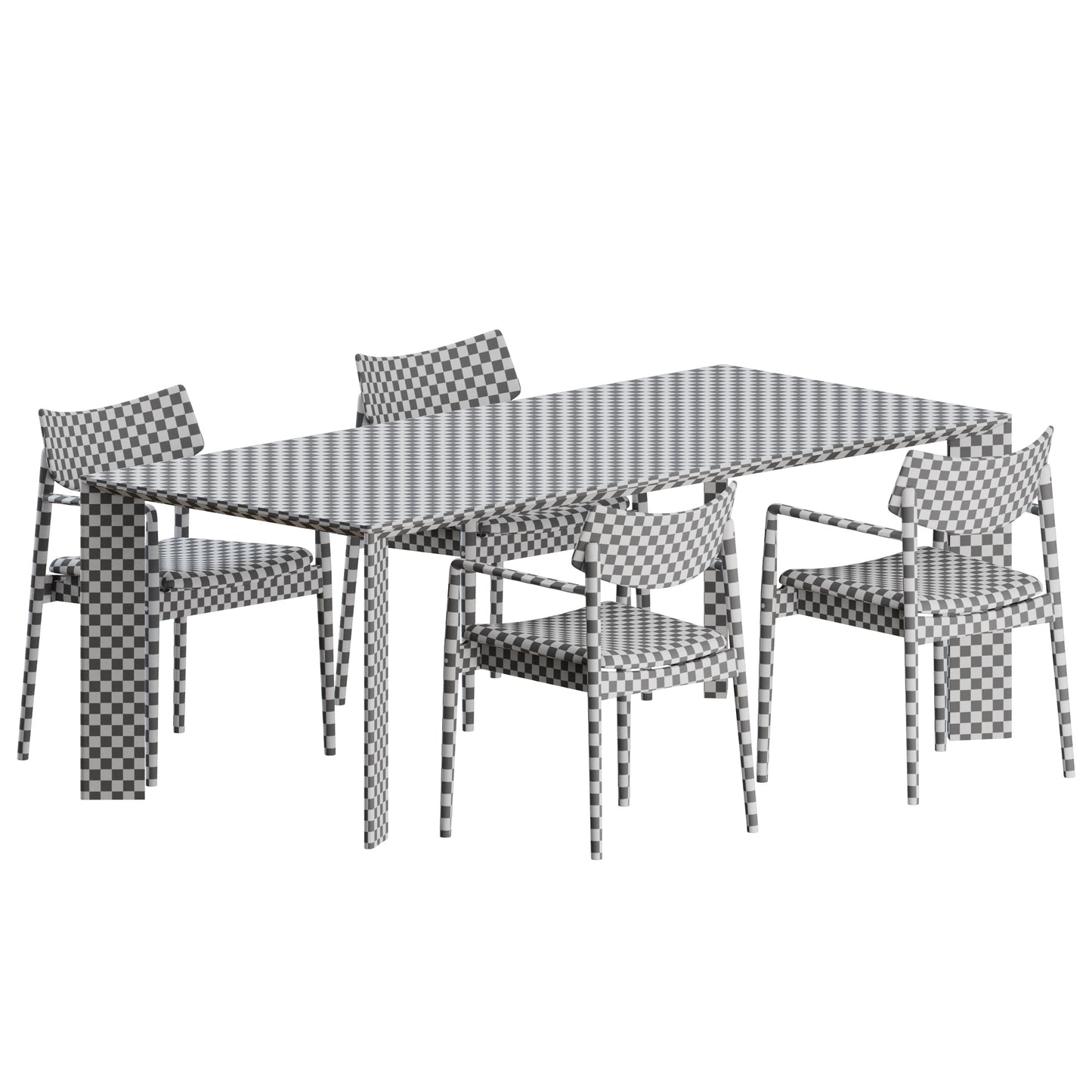 A-DC02 Chair A-DT02 Table by Karimoku Case 3D Model