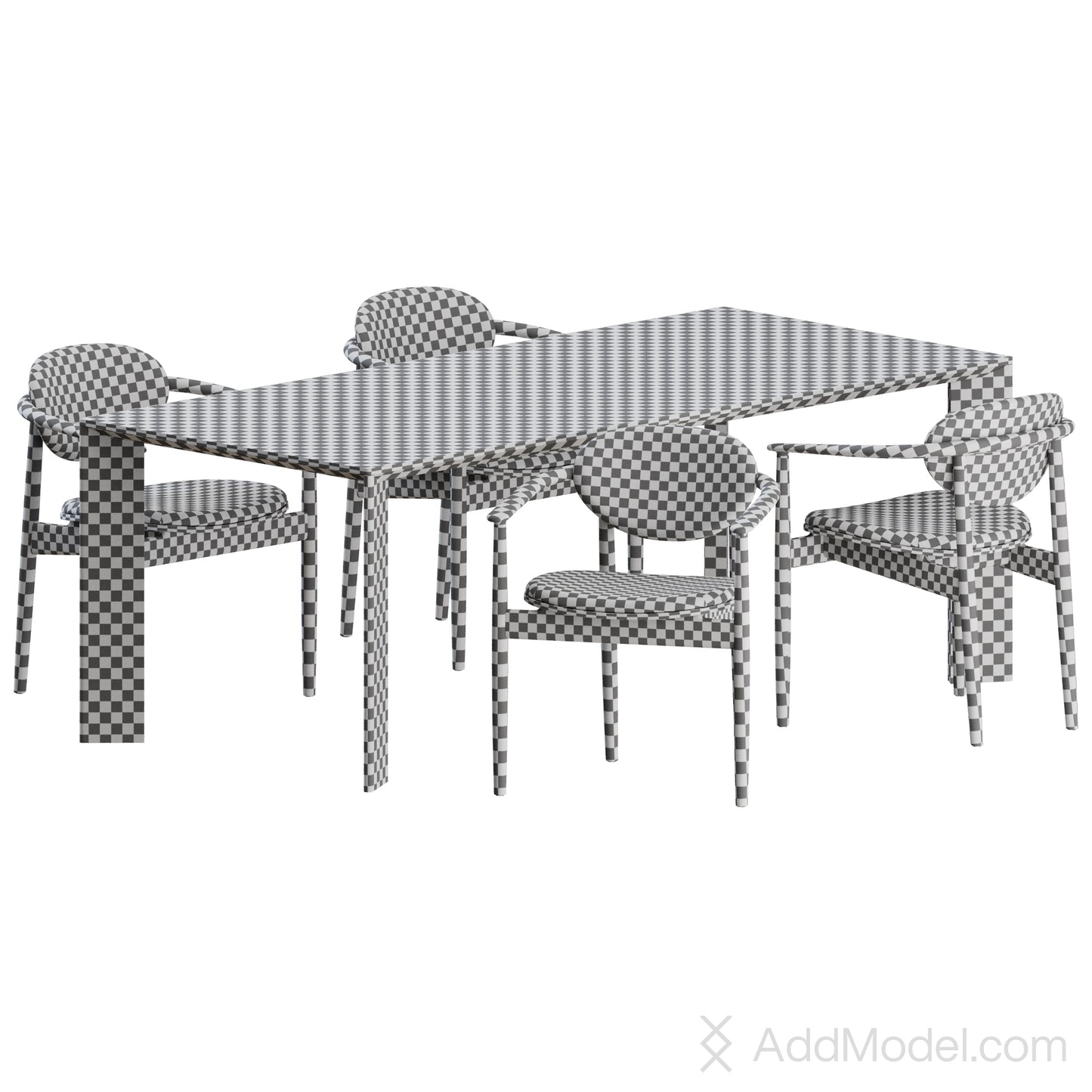A-DC04 Chair A-DT02 Table By Karimoku Case 3D model on Add Model