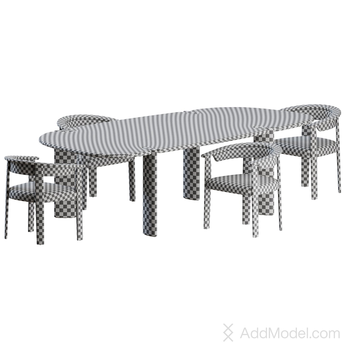 Afra Chair Isamu Table By Baxter 3D model on Add Model