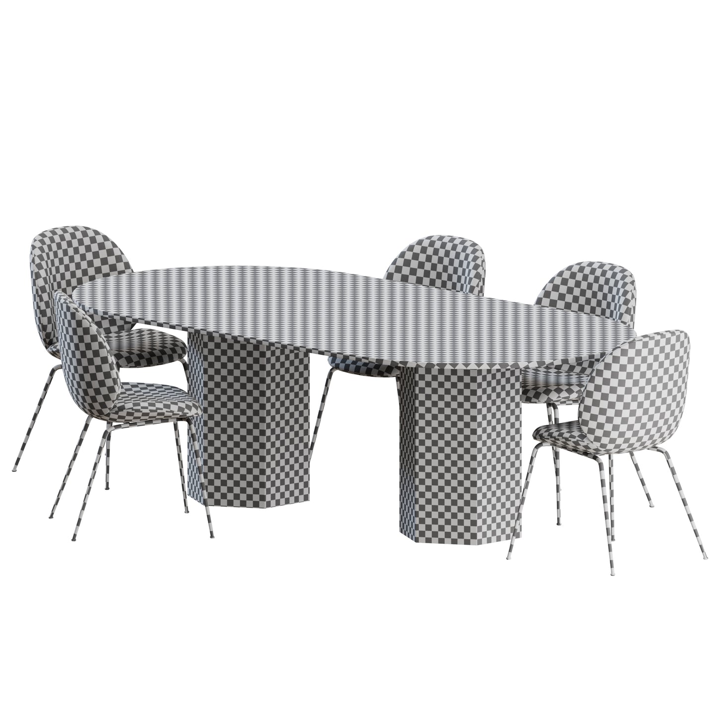 Beetle Chair + Epic Dining Table Elliptical By Gubi 3D model on Add Model