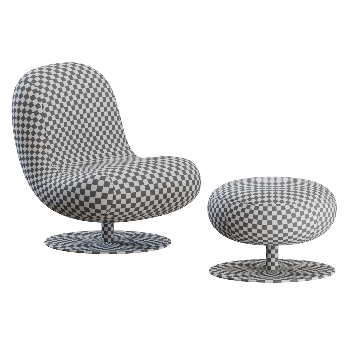 Bosco Armchair and Pouf by Molteni 3D Model