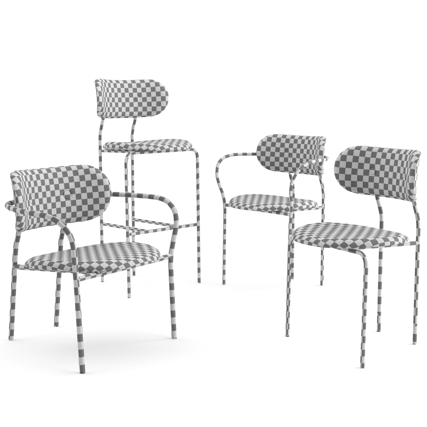 Coco Dining Chair With Armrest + Coco Lounge Chair + Coco Bar Chair By Gubi 3D Model