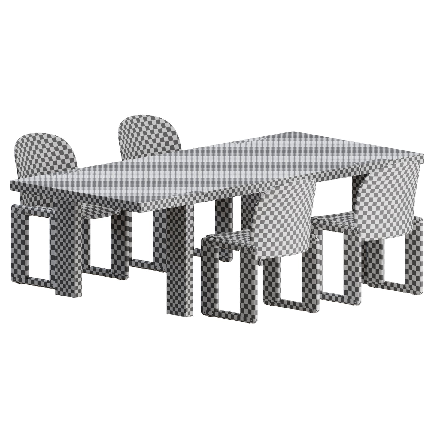 Dialogo Chair T Table by Tobia Scarpa 3D Model