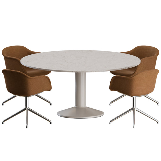 Fiber Swivel Chair Midst Table by Muuto 3D Model