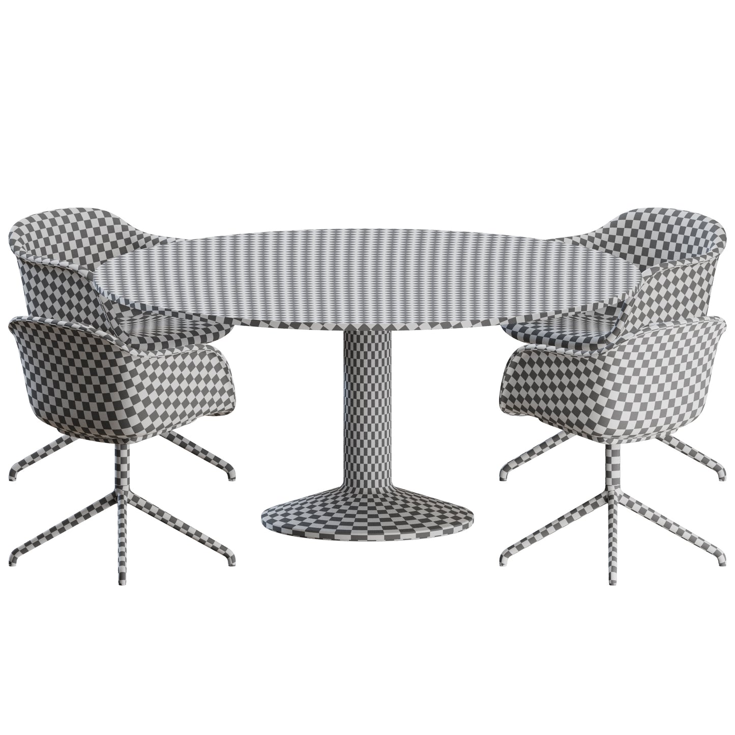 Fiber Swivel Chair Midst Table by Muuto 3D Model