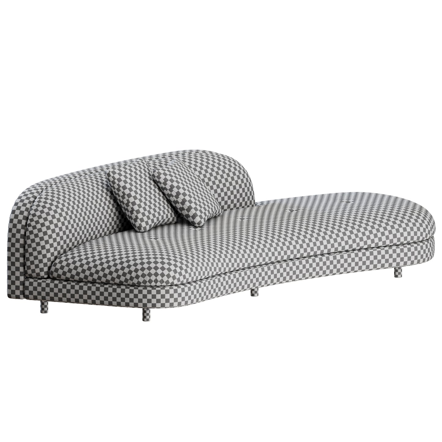 Gala Curved Sofa with Backrest by Living Divani 3D Model