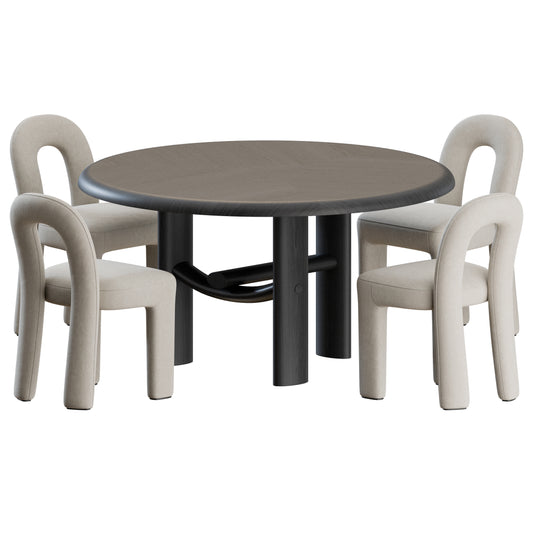 Litho Chair Milo Table by Pierre Frey 3D Model