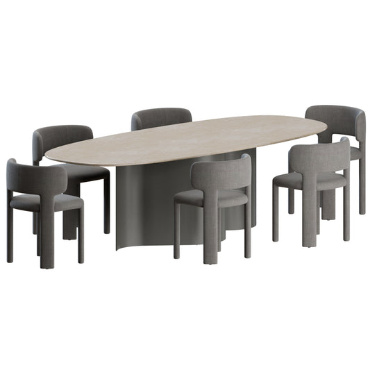Lucy Chair Doon Table by Ditre Italia 3D Model