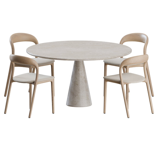 Neva Chair M Table Dining Set 3D Model