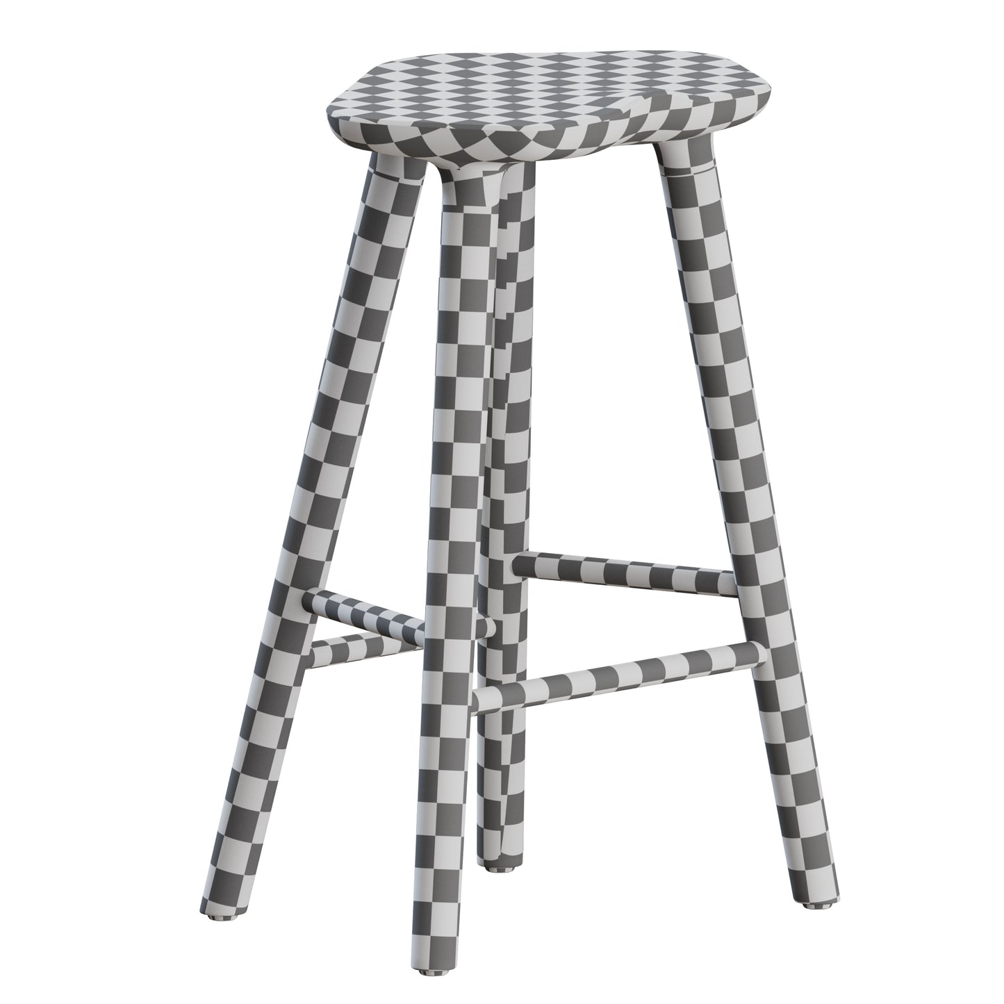 Tam Counter Stool 4 Legs by Peca Estudio 3D Model