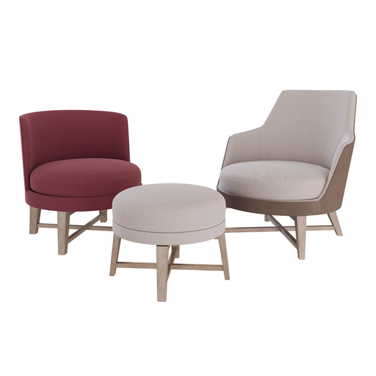 Feel Good Armchair / Guscio Armchair+Ottoman By Flexform 3D Model