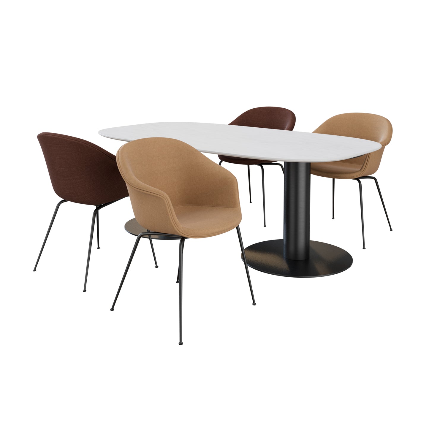 Bat Dining Chair + Marble Tables 2.0 By Gubi 3D Model