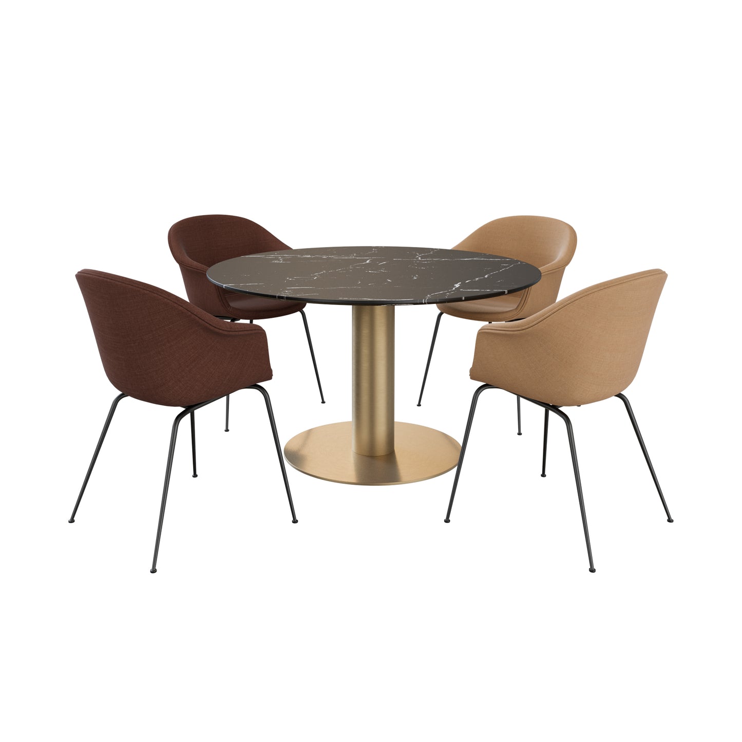Bat Dining Chair + Marble Tables 2.0 By Gubi 3D Model