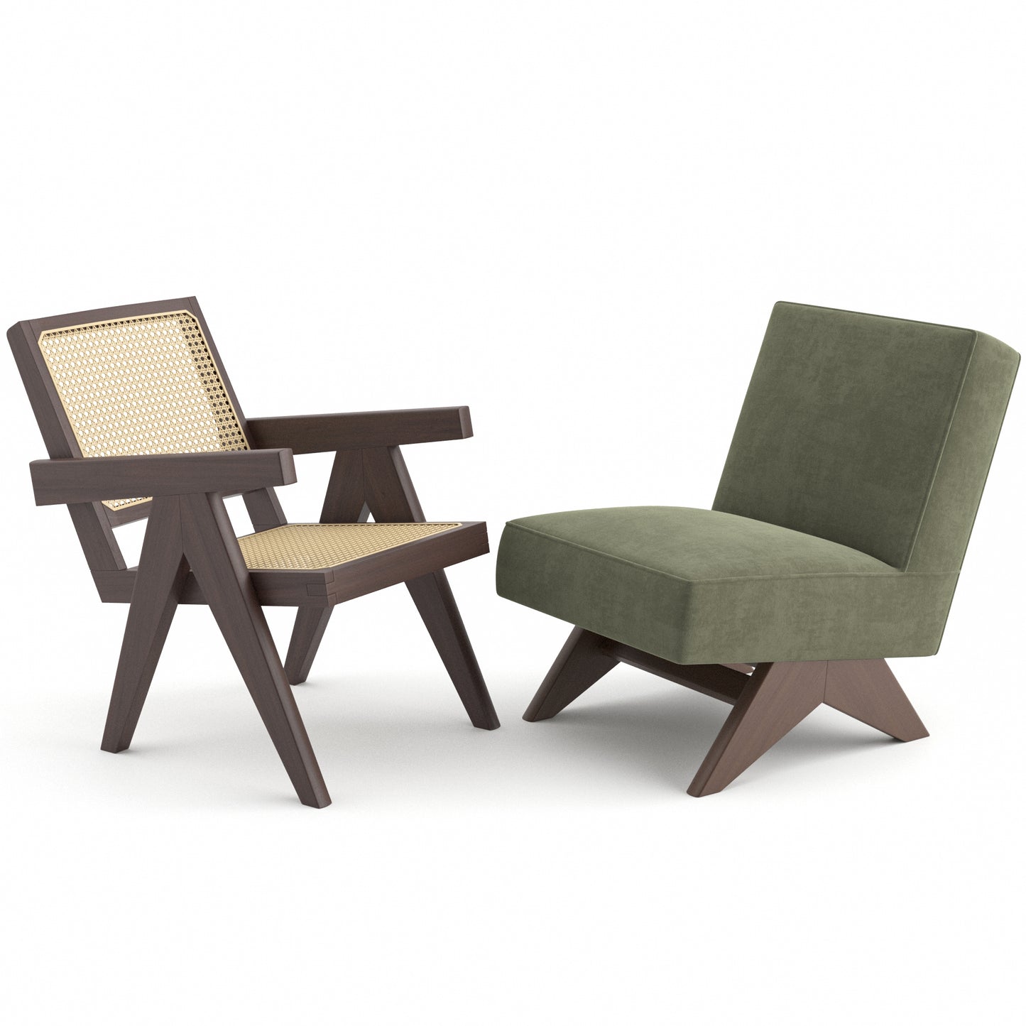 Le Corbusier & Pierre Jeanneret Lounge Chairs 3D Model