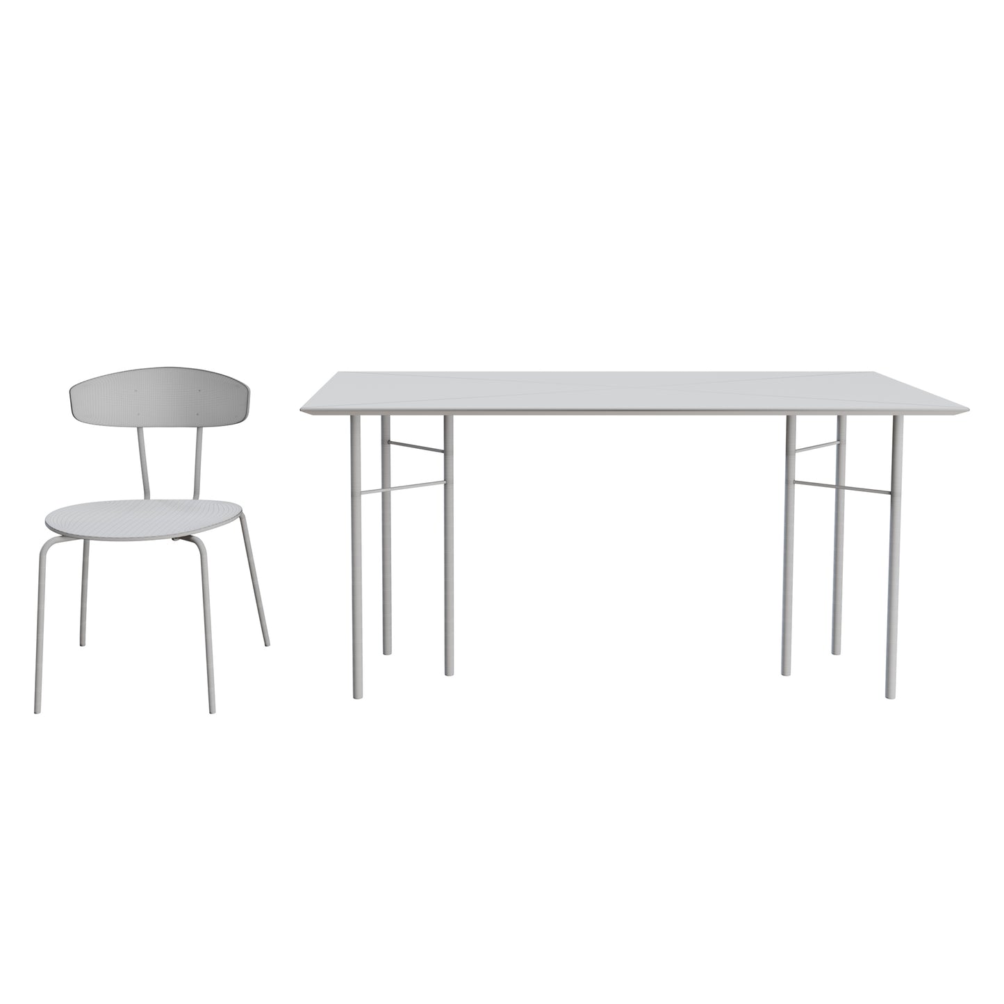 Herman Chair & Mingle Table By Ferm Living 3D Model