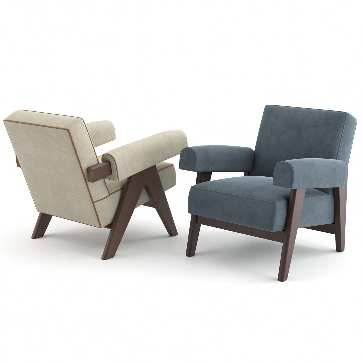 Le Corbusier & Pierre Jeanneret Lounge Chairs 3D Model