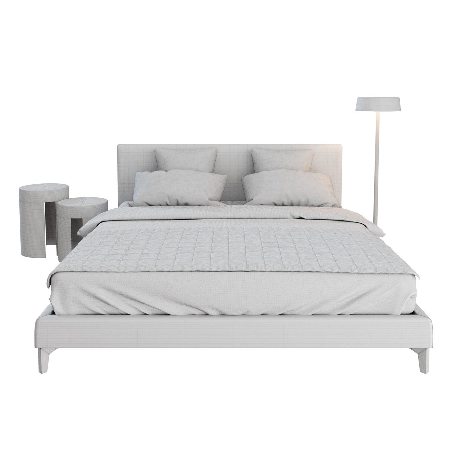 Stone Up Bed By Meridiani 3D Model