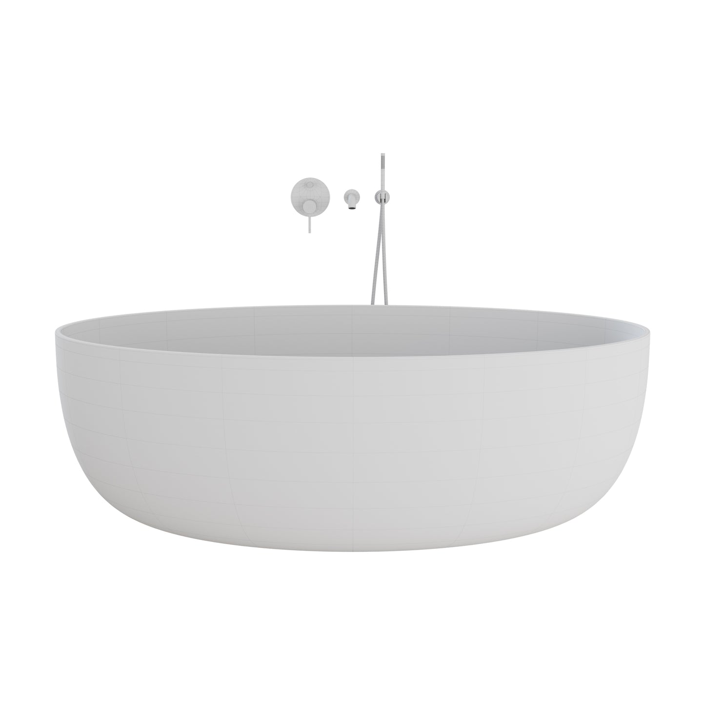 Vetrina Black Bathtub + Luxe Black Bath Shower Mixer Tap By Lusso 3D Model